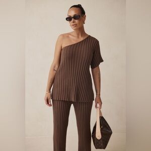 NWT Sabo Neena Top in Chocolate Brown Size XS Ribbed Sweater